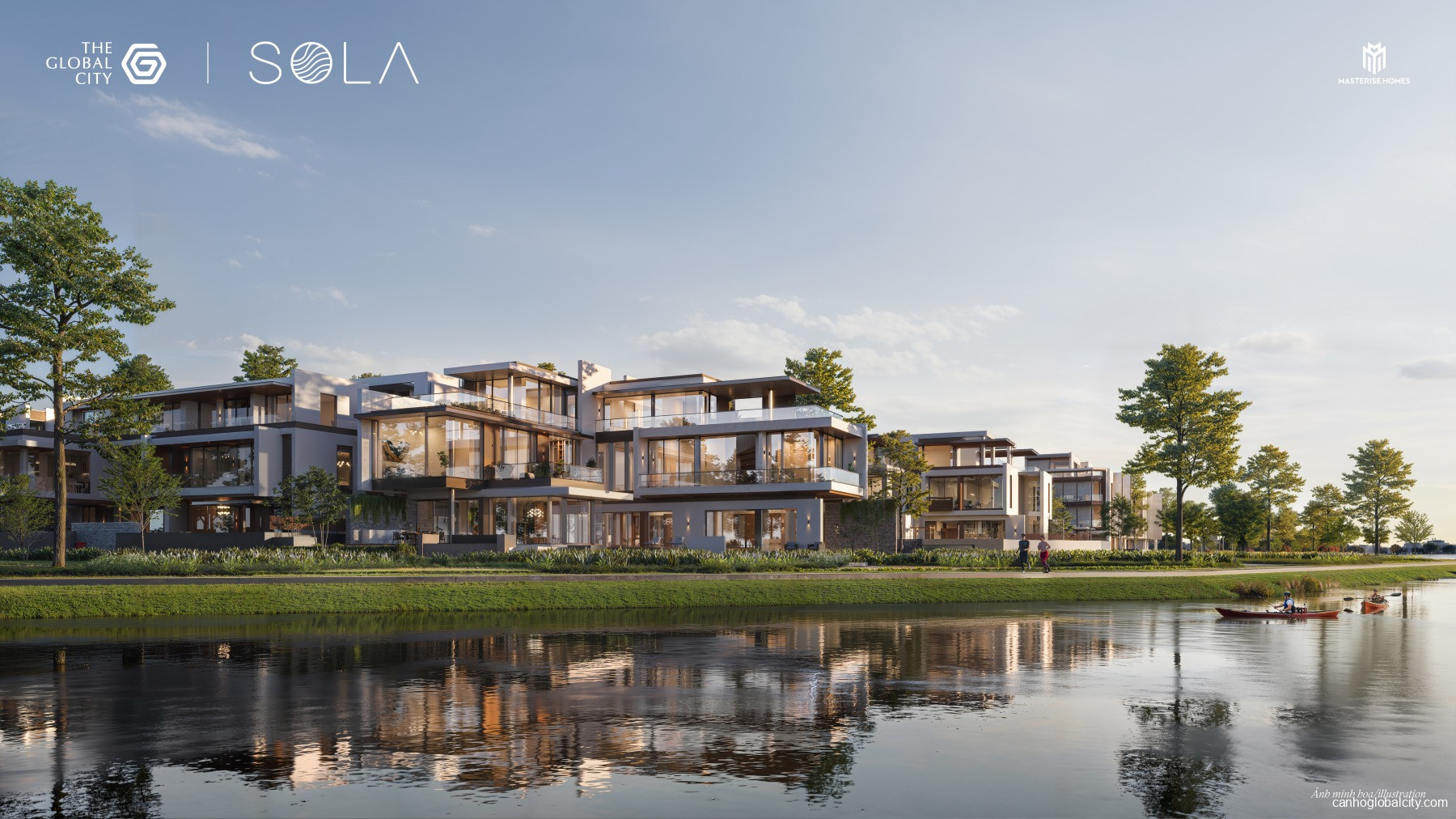 Phối cảnh biệt thự đơn lập SOLA - View trực diện sông