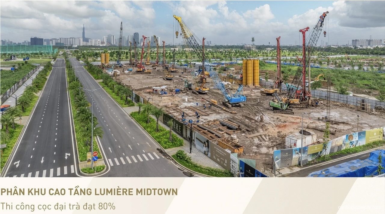 Hình ảnh thực tế phân khu căn hộ Lumière Midtown mới nhất